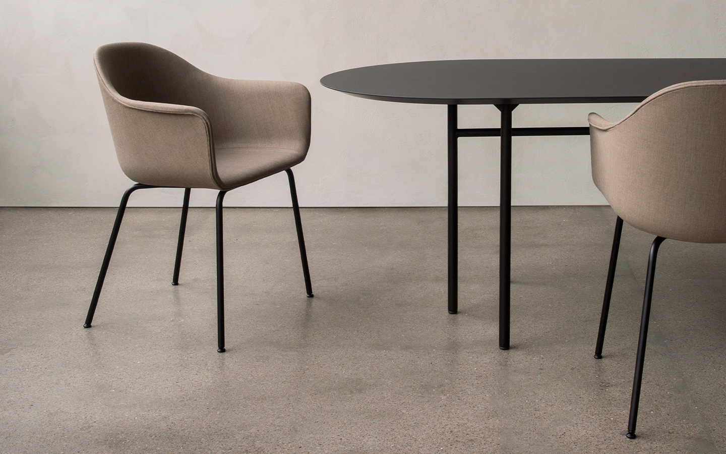 Harbour Dining Chair with Steel Base - Fabric