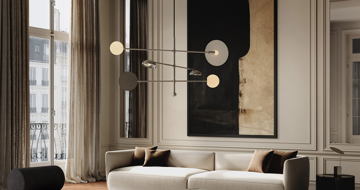 Sahn Chandelier - Chrome (5m)