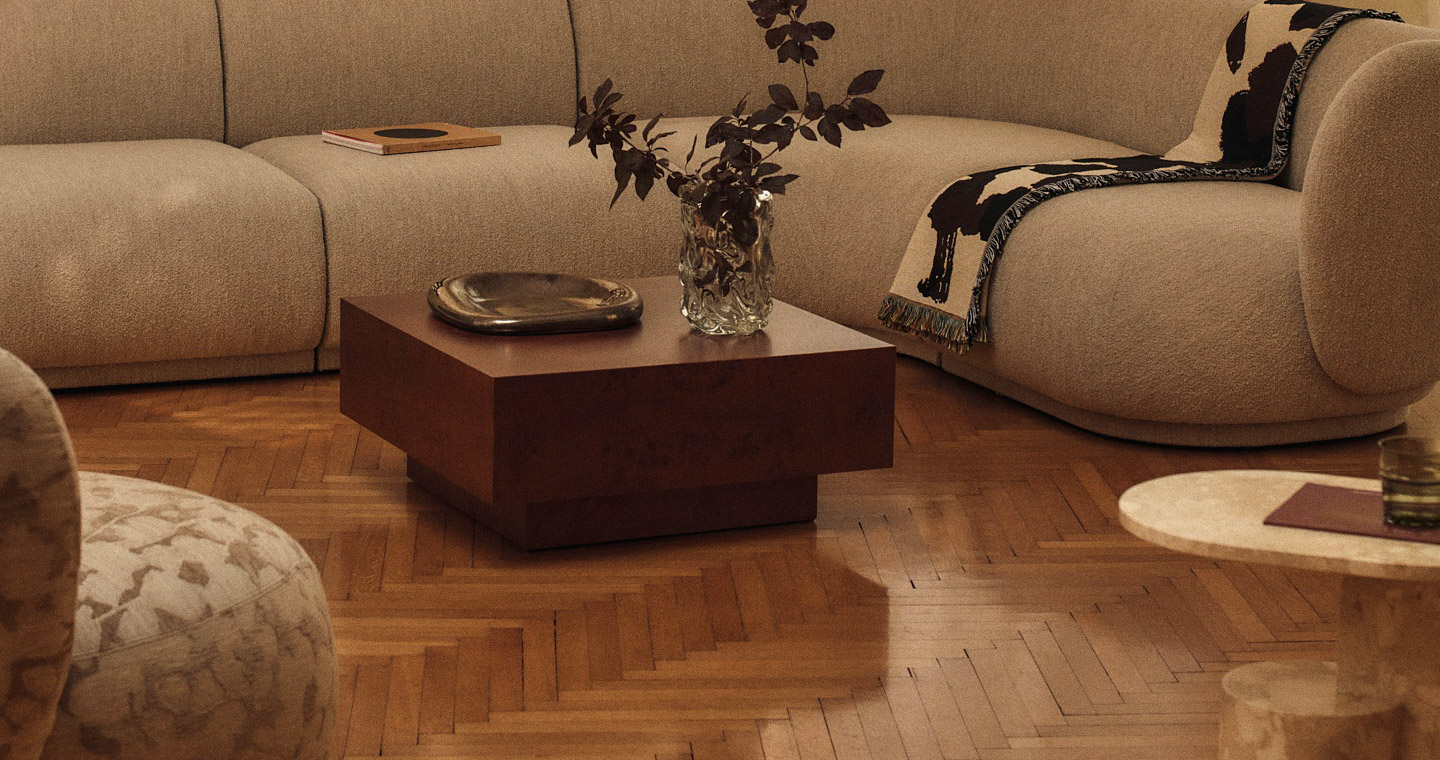 Burl Storage Coffee Table