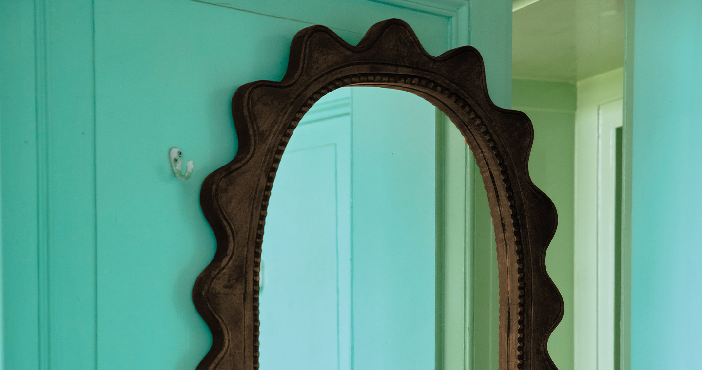 Wooden Ripple Mirror