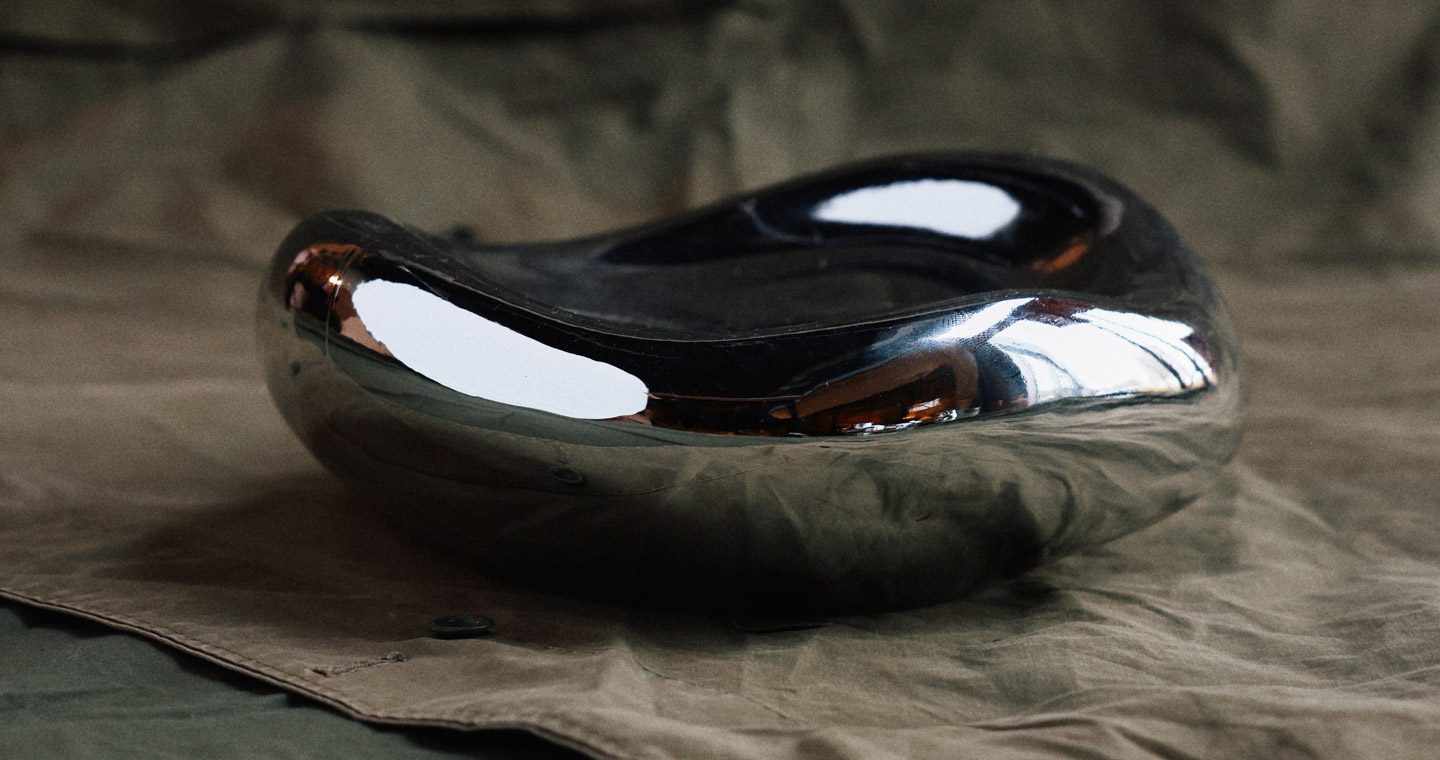 Gleam Glass Bowl - Chrome