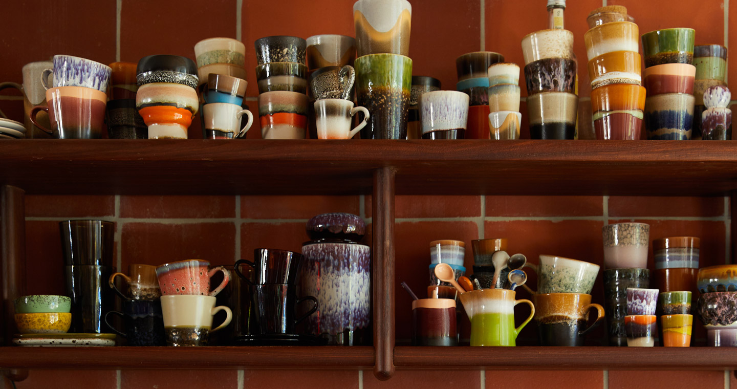 70s Ceramics: Cappuccino Mugs - Verve - Set of 4