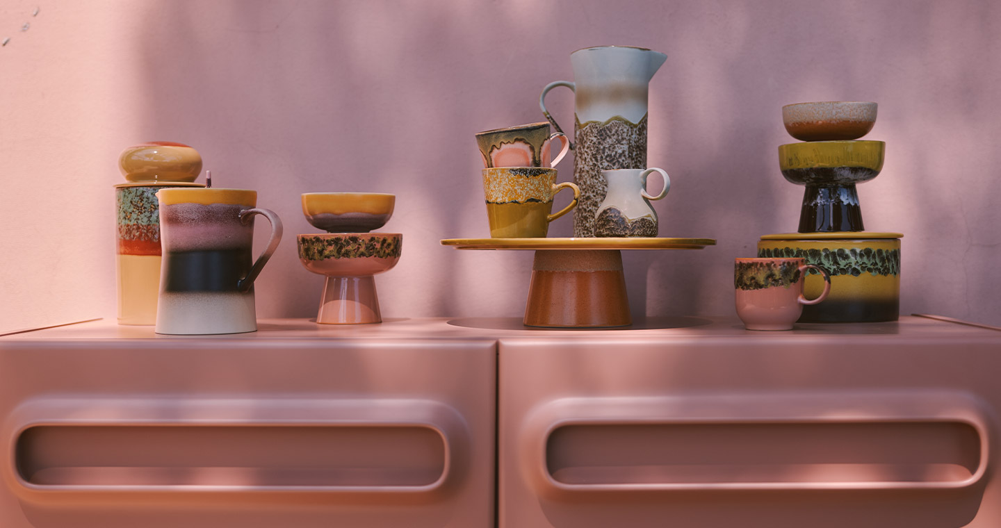 70s Ceramics: Americano Mugs - Radiant - Set of 4