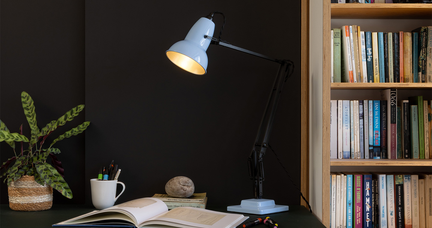 Original 1227 Desk Lamp - Opal Blue + Black