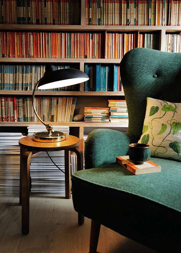 Special Edition Brass Kaiser Idell 6631-T Luxus Table Lamp in Christen Pears' home library