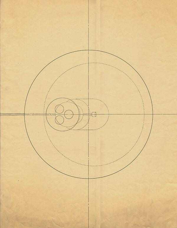 Flos Snoopy Table Lamp sketched from above