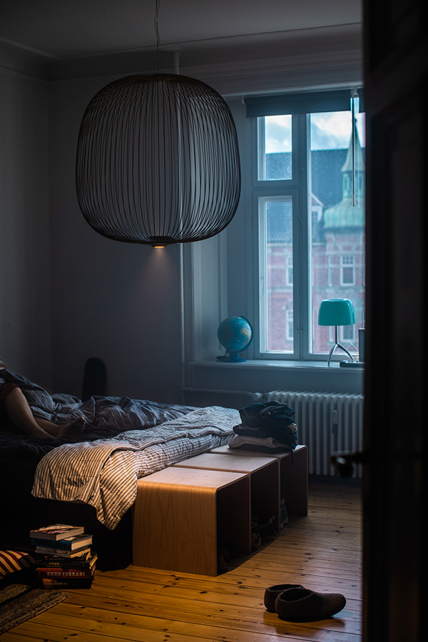 Foscarini Spokes Pendant Light in a bedroom