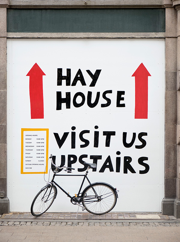 A sign for the HAY house in Copenhagen