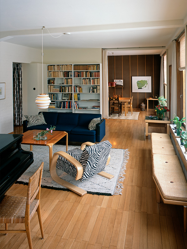 Inside the living room at the Aalto house