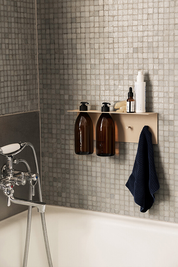Ferm Living Dora Bathroom Shelf inside a modern bathroom