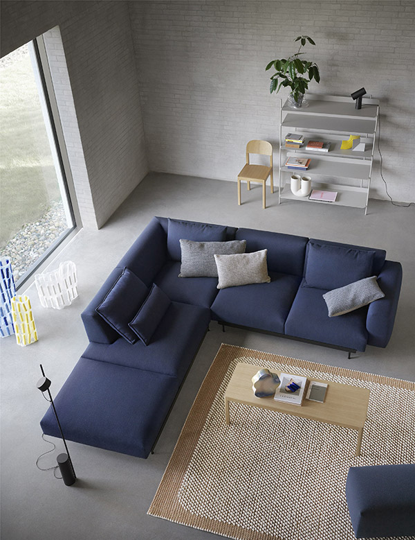 Navy blue Muuto In Situ sofa from above