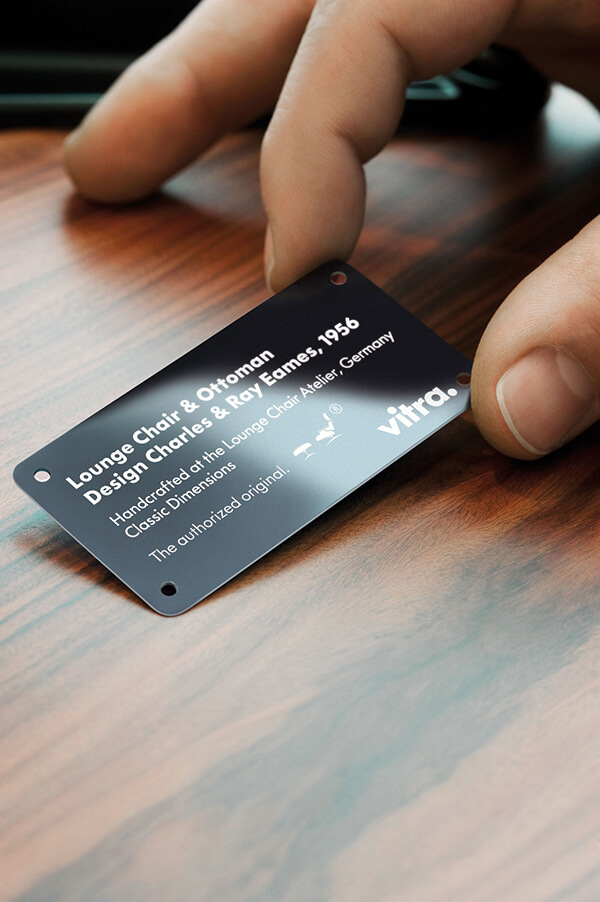 Eames Lounge Chair plaque of authenticity