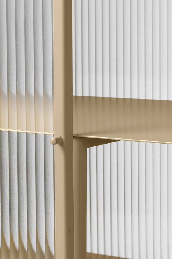 Detail of reeded glass inside Ferm Living Haze Sideboard