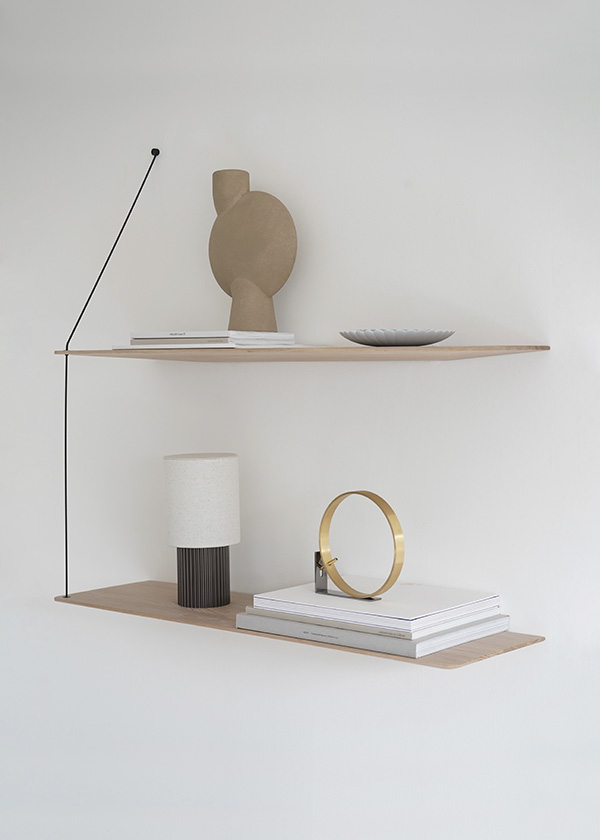 Woud Stedge shelf accessorised minimally