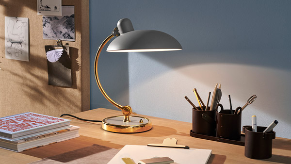 Fritz Hansen Kaiser Idell Luxus Table Lamp on a desk