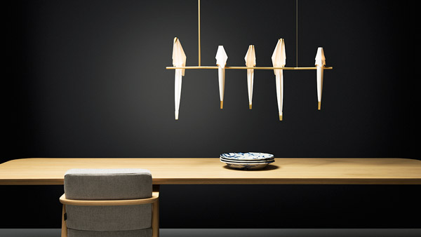 Moooi Perch Branch Suspension Light over a dining table