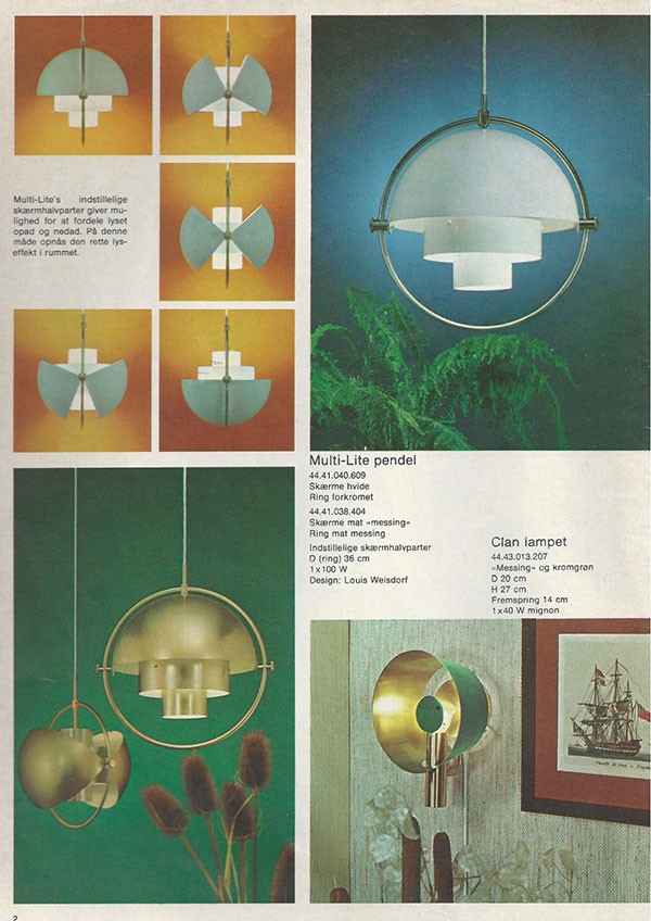 Archive magazine clipping of GUBI Multi-lite advertisement