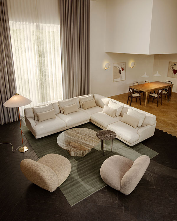 Looking down on the Gubi Flaneur Corner Sofa