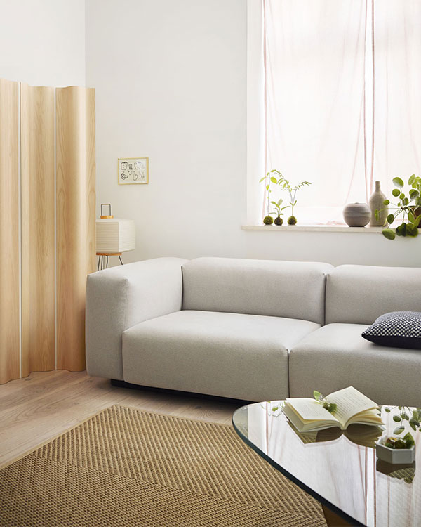 A Vitra Soft Modular Sofa in a neutral living room
