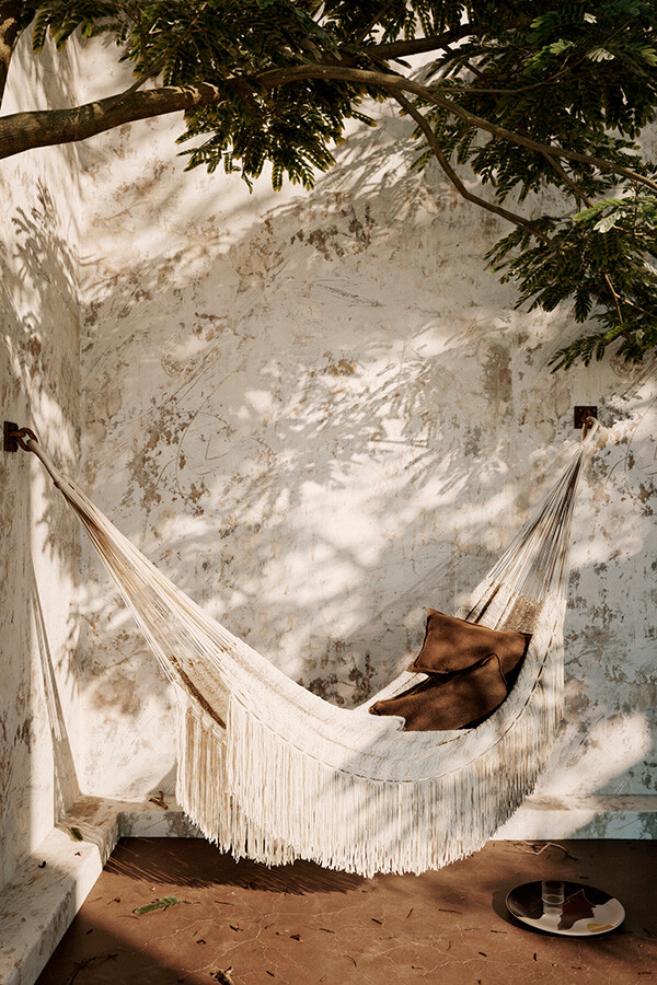 Ferm Living Path Hammock is woven from recycled plastic bottles