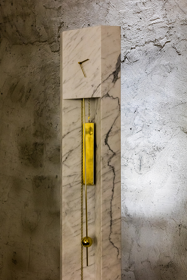 Marble grandfather clock designed by Lee broom