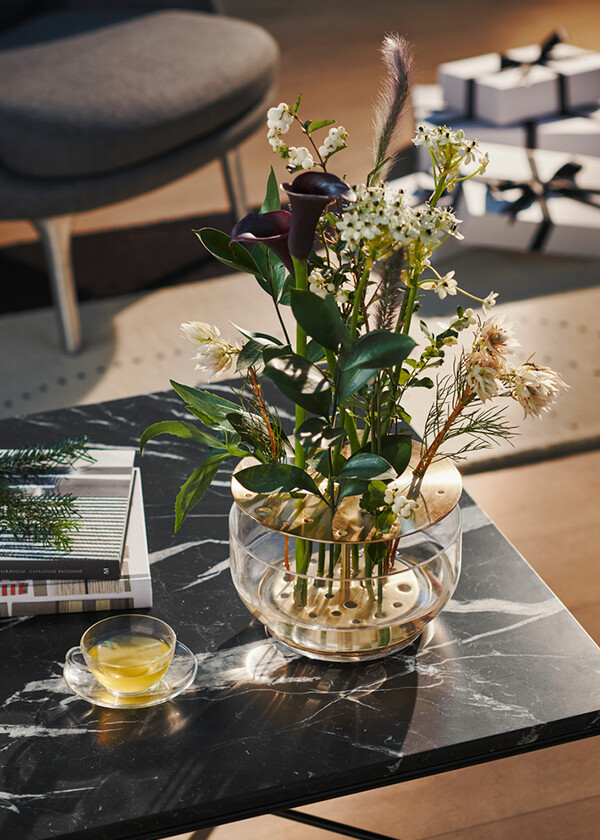 Festive flowers in a Fritz Hansen Ikebana Vase