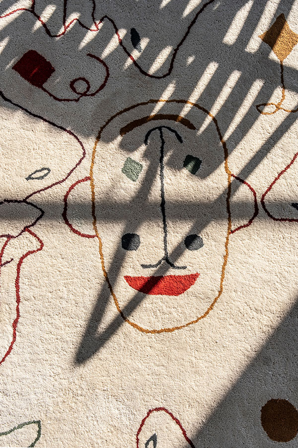 A close up of the illustration details on the nanimarquina outdoor silhouette rug