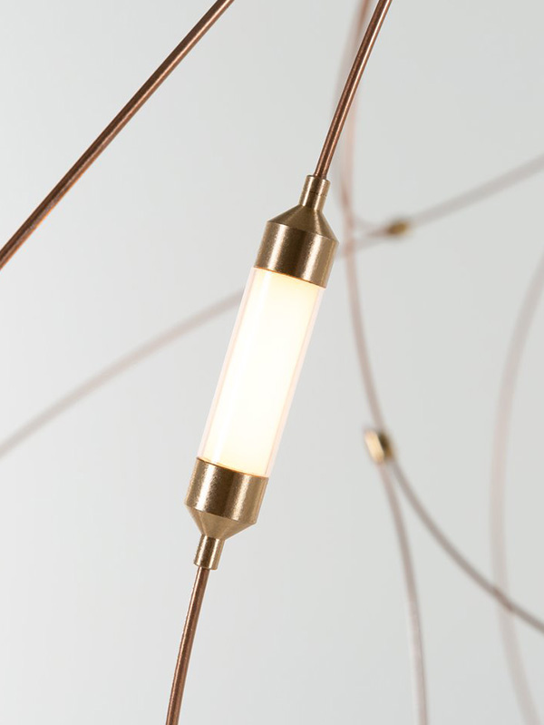 A close up of the LED modules on Moooi's Flock of Lights chandelier