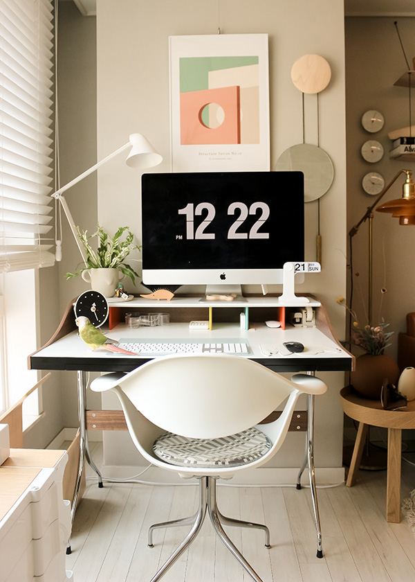 A home office set up with the Vitra Home Desk