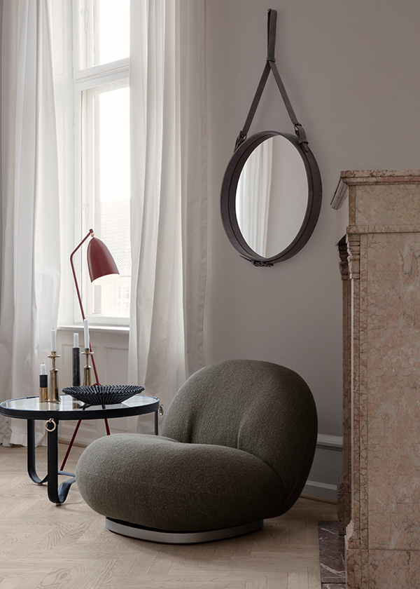 Gubi Pacha Lounge Chair in a minimal interior