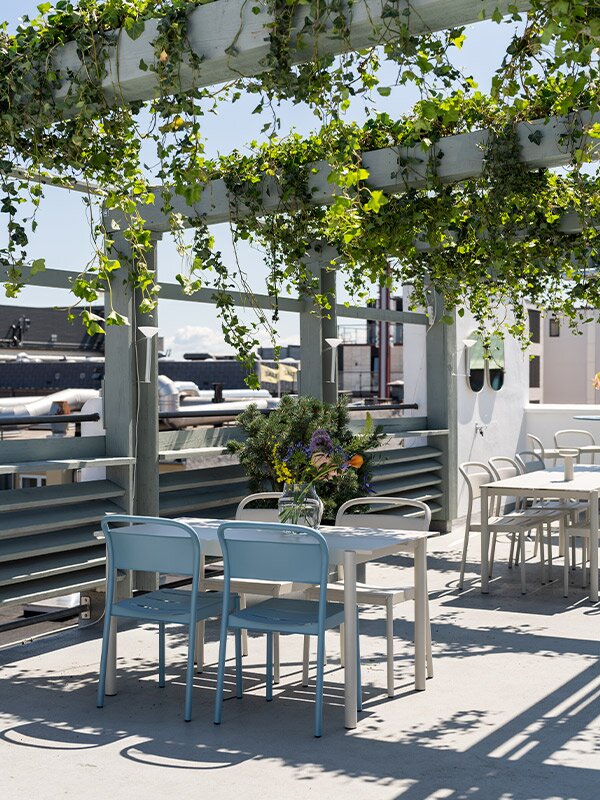 Muuto Linear Steel dining set on Muuto's rooftop at 3daysofdesign