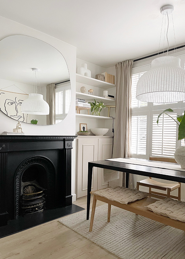 Katie Seidler's dining room with neutral tones.