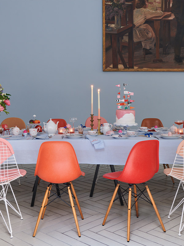 Vitra Eames Shell Chairs in the Vitra Art of Hosting exhibition