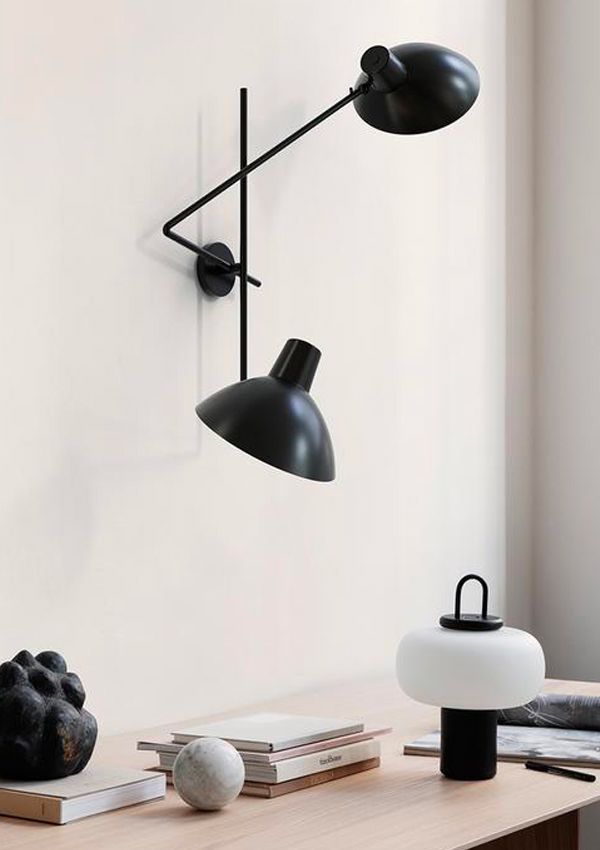 Astep VV Cinquanta Twin Wall Light above a sideboard