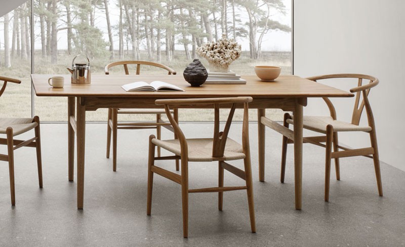 Wooden dining table with 4 chairs