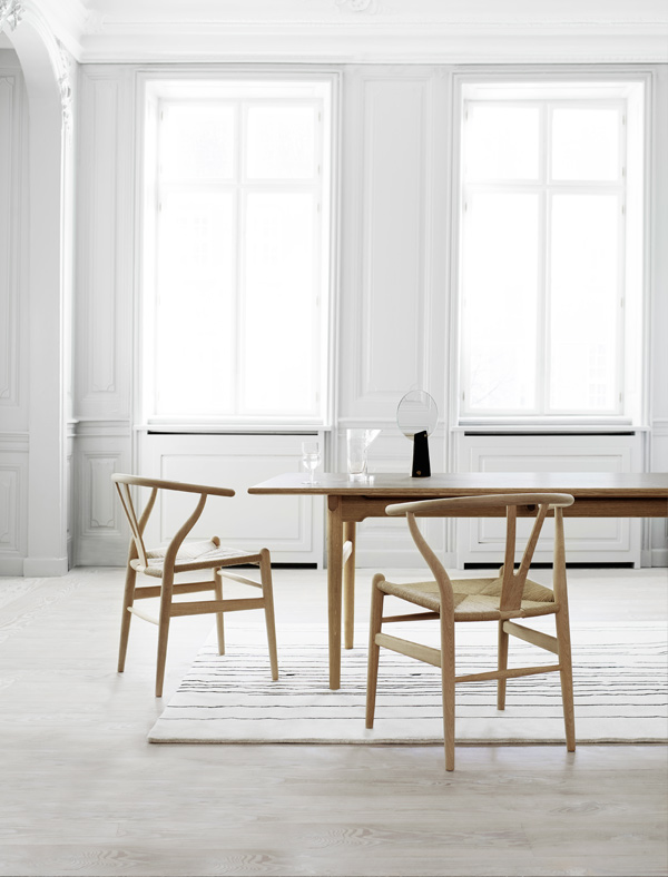 Carl Hansen CH24 oak soap chair & CH327 table in oak soap