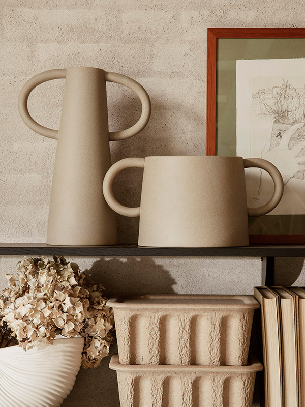 Ferm Living Anse Vases on a shelf