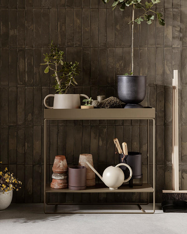 Ferm Living Two Tier Plant Bx with garden accessories