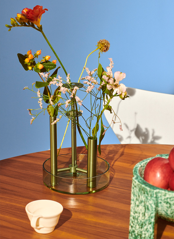 Fritz Hansen Ikeru Vase on a dining table