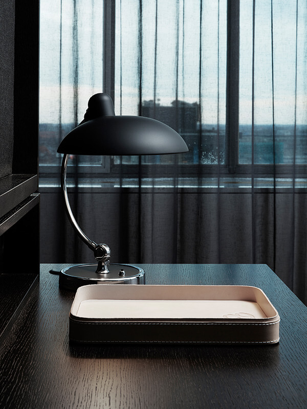 Fritz Hansen Kaiser Idell Luxus Table Lamp inside the Royal Hotel Copenhagen