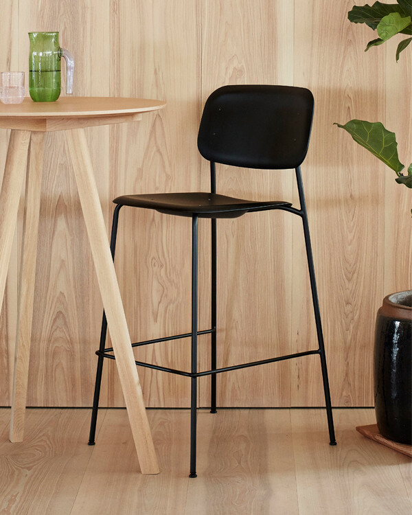 Black HAY Soft Edge P10 Bar Stool