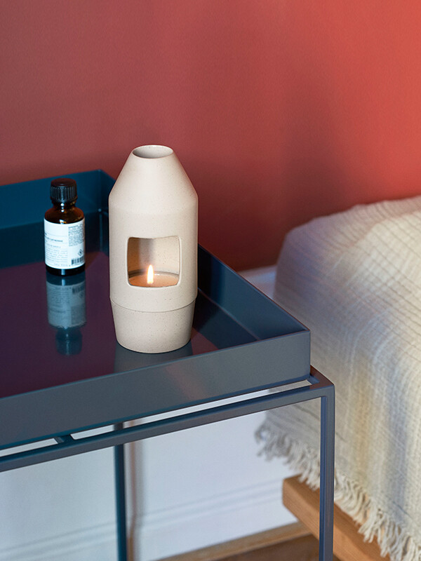 HAY Chim Chim Scent Diffuser on a bedside table