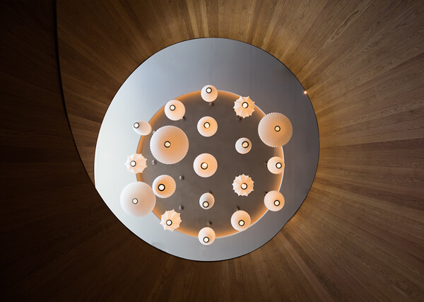 Herman Miller pendant lights inside citizenM Shoreditch