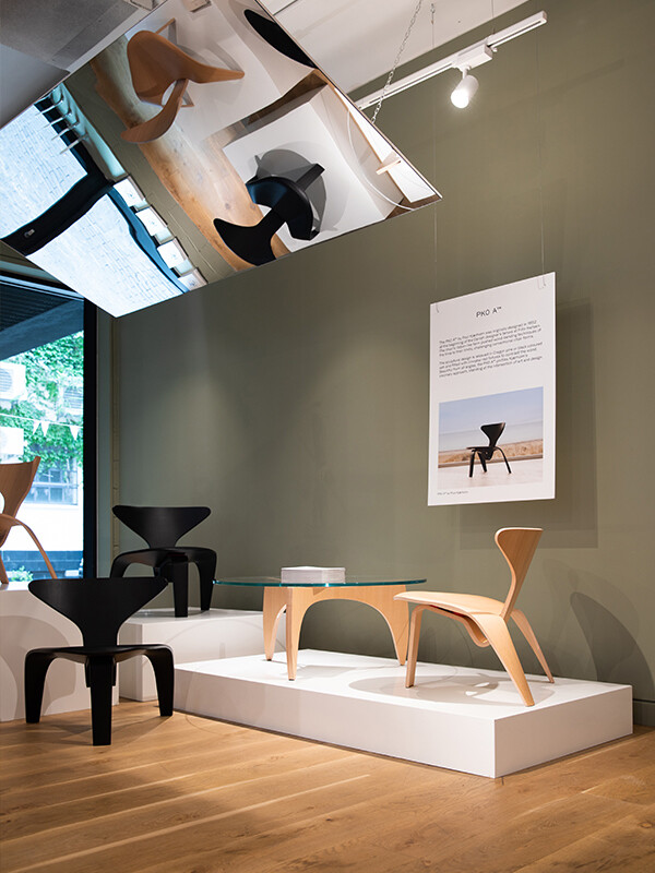 The PA0 A Lounge Chair displayed in the Fritz Hansen showroom