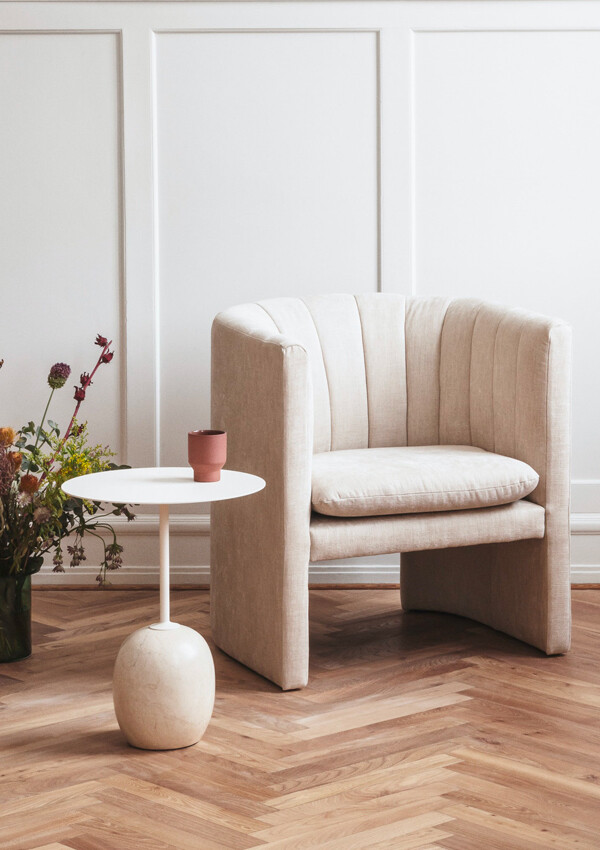 &Tradition Lato Side Table next to armchair