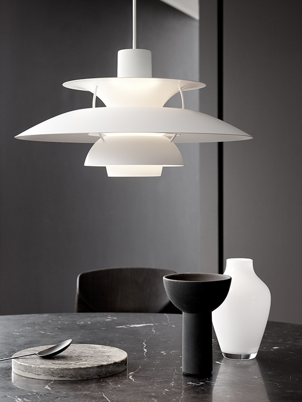 Detaill of the PH5 Monochrome in white