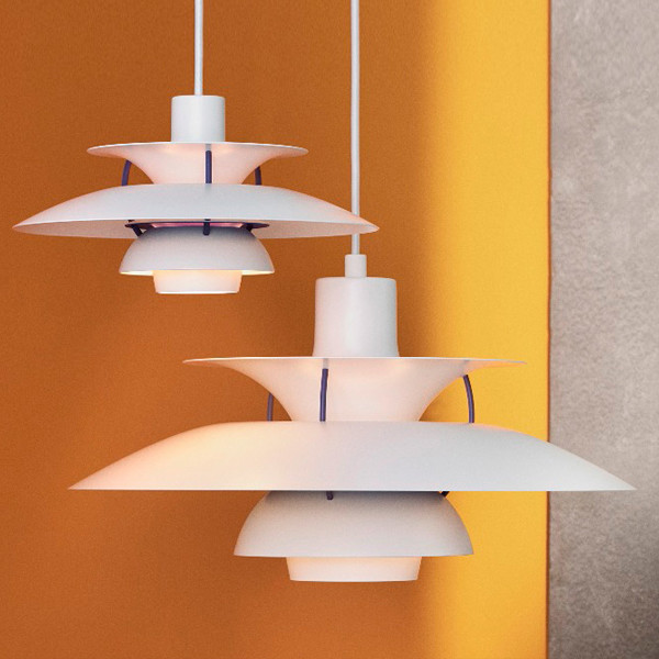 Classic White Louis Poulsen PH5 Pendant Lights