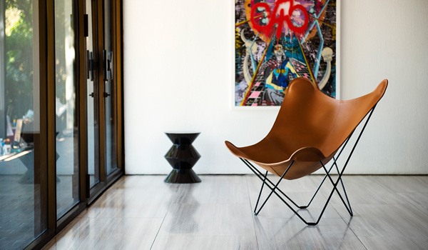 The Cuero Design Leather Butterfly Chair in Montana