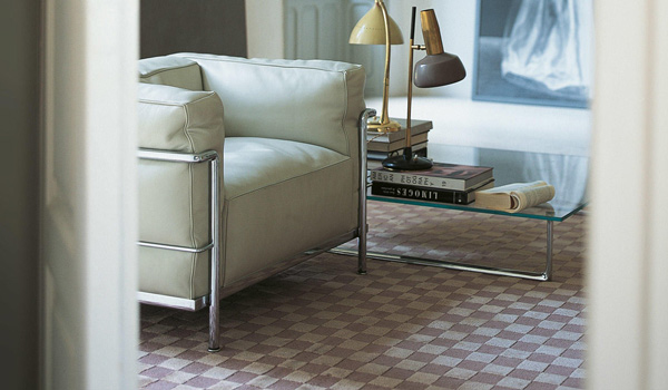 The Cassina LC3 Armchair in white leather