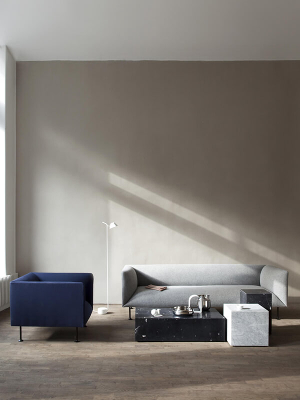 Menu Godot Three Seater Sofa in light grey